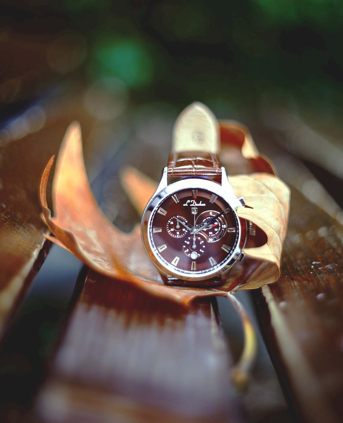 L'Duchen L'Duchen Pilotage D 742.12.38,  швейцария мужские часы на браслете кожаный боковой вид